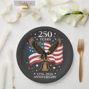 Adelaar en Vlag 250 Jaar Amerika 1776-2026 Papieren Bordje
