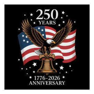 Adelaar en Vlag 250 Jaar Amerika 1776-2026 Perfect Poster