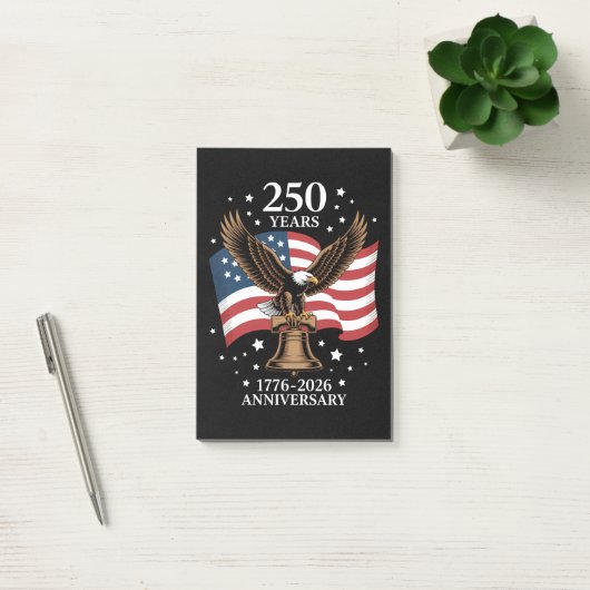 Adelaar en Vlag 250 Jaar Amerika 1776-2026 Post-it® Notes (Kantoor)