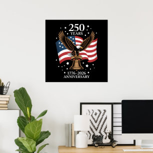 Adelaar en Vlag 250 Jaar Amerika 1776-2026 Poster