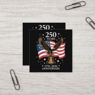 Adelaar en Vlag 250 Jaar Amerika 1776-2026 Vierkante Visitekaartje