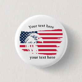 adelaar en vlag ronde button 3,2 cm