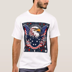 Adelaar en Vlag van Amerika - Patriottisch Kunstwe T-shirt