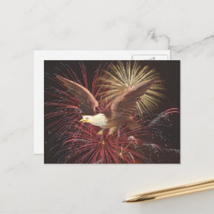 Adelaar en vuurwerk achtergrond, ZSSG Briefkaart