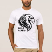 Adelaar-gamerlogo met gamecontroller en fel t-shirt (Voorkant)