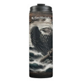 Adelaar grijpt helm in stormachtige Zeeen Thermosbeker (Voorkant)