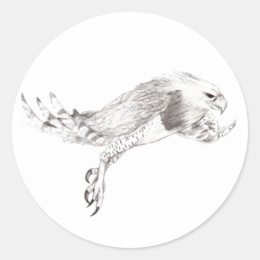 Adelaar Harpy Ronde Sticker (Voorkant)