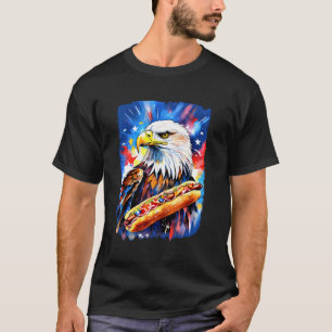 Adelaar Hond Pret en Patriottische Hotdog T-shirt