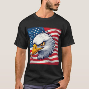 Adelaar Hoofd Grafische T-shirt – USA Pride Kledin
