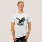 Adelaar in aquarel Tri-Blend shirt (Voorkant volledig)