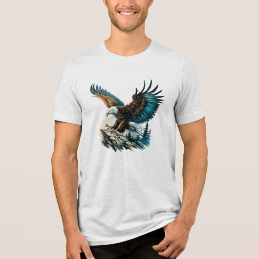 Adelaar in aquarel Tri-Blend shirt (Voorkant)