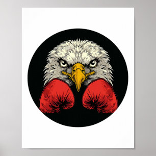 Adelaar in bokshandschoenen voor een coole boksver poster