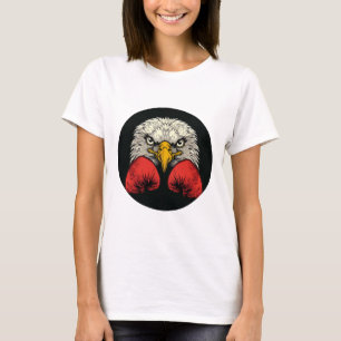 Adelaar in bokshandschoenen voor een coole boksver t-shirt