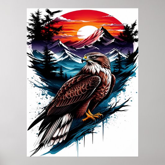 Adelaar in de berg poster (Voorkant)