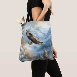Adelaar in het besneeuwde landschap tote bag