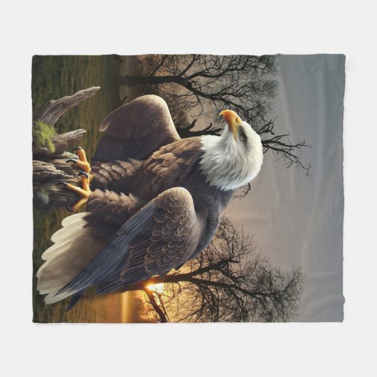 Adelaar in het wild fleece deken (Voorkant (Horizontaal))