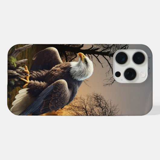 Adelaar in het wild iPhone hoesje (Achterkant horizontaal)