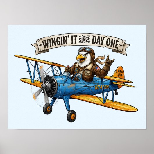Adelaar in vrije vlucht poster (Voorkant)
