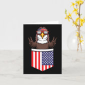 Adelaar in zak Patriottische Onafhankelijkheidsdag Kaart (Gele Bloem)