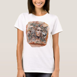 Adelaar - Man - Wolf - watercolor kunst 1 - Fan Fu T-shirt