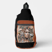 Adelaar - Man - Wolf - watercolorkunst 1 - Fan Fun Sling Bag (Voorkant)