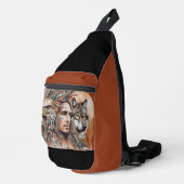 Adelaar - Man - Wolf - watercolorkunst 1 - Fan Fun Sling Bag (Rechterhoek)