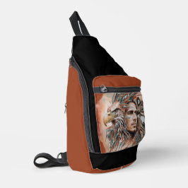 Adelaar - Man - Wolf - watercolorkunst 1 - Fan Fun Sling Bag