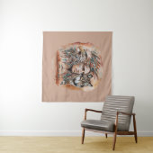 Adelaar - Man - Wolf - waterverf art 1 - Fan Fun Wandkleed (In Situ (horizontaal))