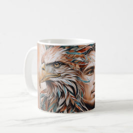 Adelaar - Man - Wolf - waterverf kunst 1 - Fan Fun Koffiemok