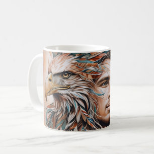 Adelaar - Man - Wolf - waterverf kunst 1 - Fan Fun Koffiemok