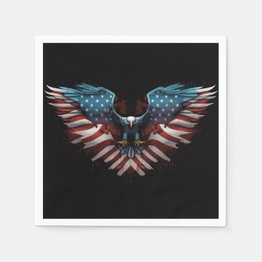 adelaar-met-amerikaanse-vlag-it servet (Voorkant)