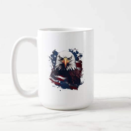 Adelaar Met Amerikaanse Vlag Mok (Links)