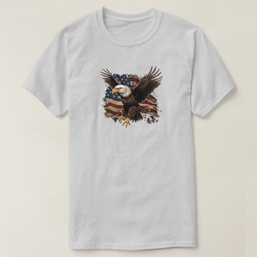 Adelaar met Amerikaanse vlag T-shirt (Design voorkant)