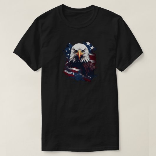Adelaar met Amerikaanse vlag T-shirt (Design voorkant)