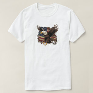 Adelaar met Amerikaanse vlag T-shirt
