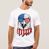 Adelaar met Amerikaanse vlag zonnebril T-shirt (Voorkant)
