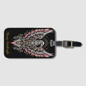 Adelaar met roze vleugels bagagelabel (Voorkant (horizontaal))