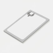 Adelaar met twee koppen post-it® notes (Schuin)