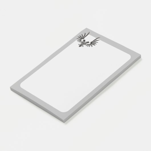 Adelaar met twee koppen post-it® notes (Schuin)