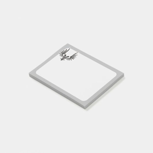 Adelaar met twee koppen post-it® notes (Schuin)