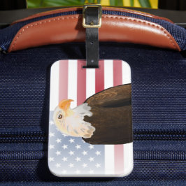 Adelaar met vervaagde Amerikaanse vlag Bagagelabel