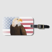 Adelaar met vervaagde Amerikaanse vlag Bagagelabel (Voorkant (horizontaal))