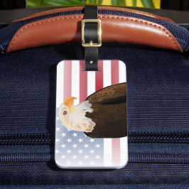 Adelaar met vervaagde Amerikaanse vlag Bagagelabel