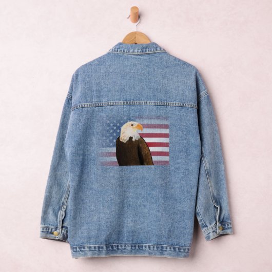 Adelaar met vervaagde Amerikaanse vlag Denim Jacket (Hangar)