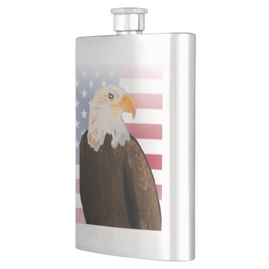 Adelaar met vervaagde Amerikaanse vlag Flacon (Links)