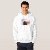 Adelaar met vervaagde Amerikaanse vlag Hoodie (Voorkant volledig)