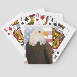 Adelaar met vervaagde Amerikaanse vlag Pokerkaarten