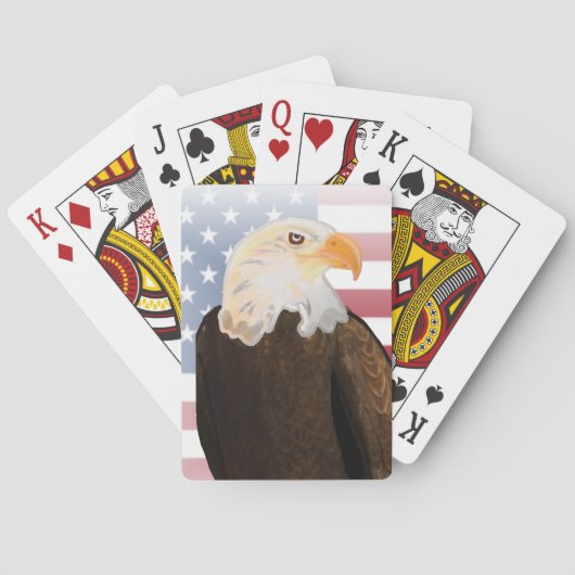 Adelaar met vervaagde Amerikaanse vlag Pokerkaarten (Achterkant)