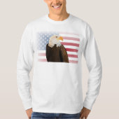 Adelaar met vervaagde Amerikaanse vlag T-shirt (Voorkant)