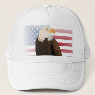 Adelaar met vervaagde Amerikaanse vlag Trucker Pet